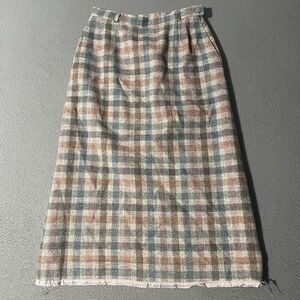 Vintage Pendleton Women's Skirt Check Lace Bottom 100% Wool Made in USA Size 8‎